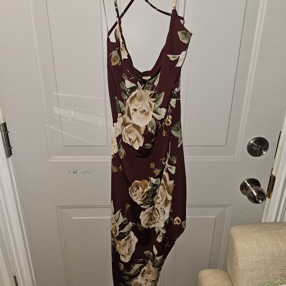Floral Burgundy Dress